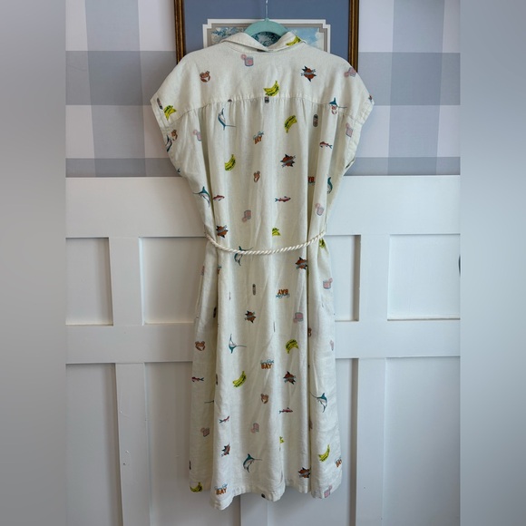 Joie Cream Dress with Nautical Accents and Rope Belt Size Large - Picture 2 of 8